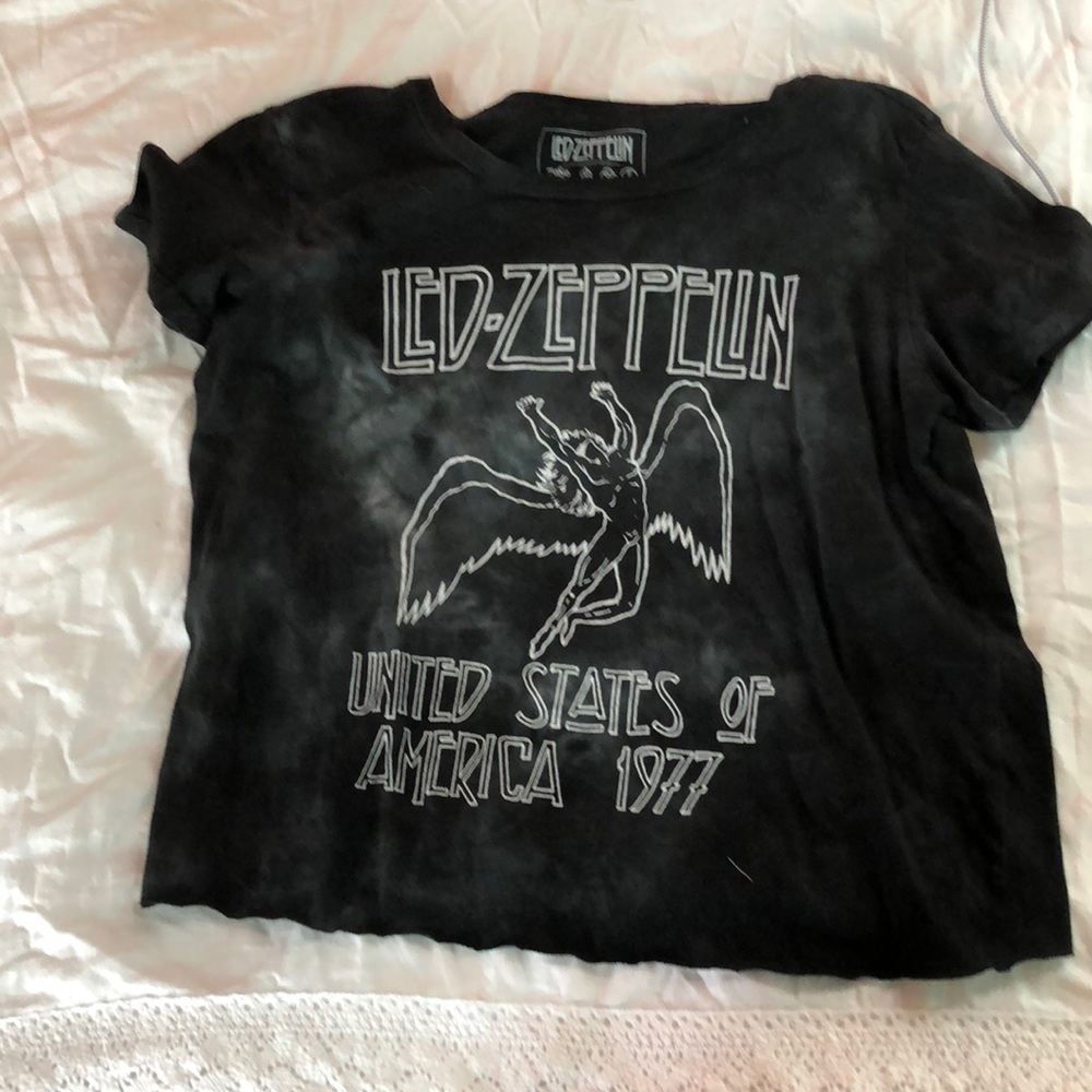 Black and grey tie dye Led Zeppelin graphic tee